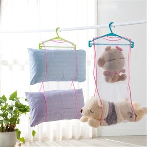Pillow Drying Net Bag Polyester Fine Mesh Outdoor Windproof Sun Protection Underwear Plush Toy Hanger Storage Holder Drying Rack
