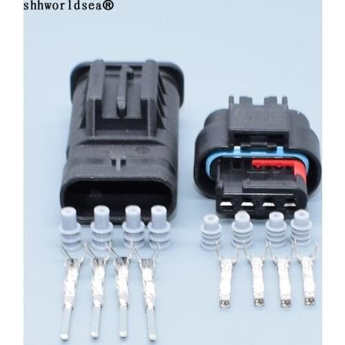 Shhworldsea 4 way 1.2mm 1-1456426-1 1-1456426-5 1488991-1 1488991-5 waterproof connector with terminals and seals