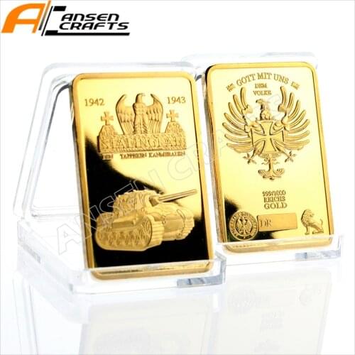 Stalingrad Reichs Tank 999 Gold Bullion Ingot Bar