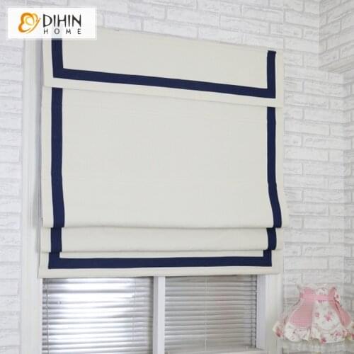 Modern White Fabric With B Band and Top Valance Roman Blinds Customized Roman Shades Window Curtains For Living Room