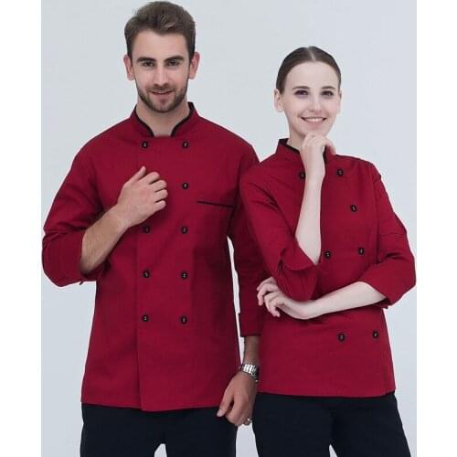 Adult Hotel Chef Uniform Uniform Long-sleeve Mens Fashion Chef Jacket Adult Western Restaurant Kitchen Jacket Staff B-6483