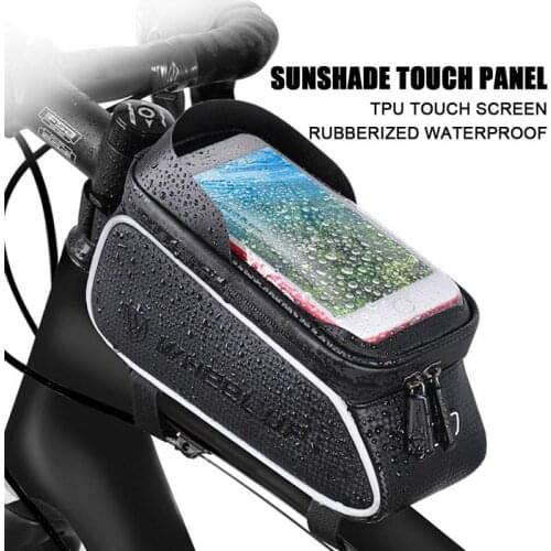 WHEEL UP Bicycle Bag Waterproof Top Front Tube Frame Touch Screen Cycling Bag MTB Road 6 Phone Case Bike Accessories