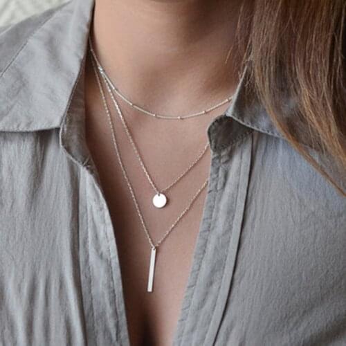 Vintage Multilayer Clavicle Chain Coin Tassels Pendant Necklace Women Gold Color Beads Choker Collar Necklaces Jewelry Trendy