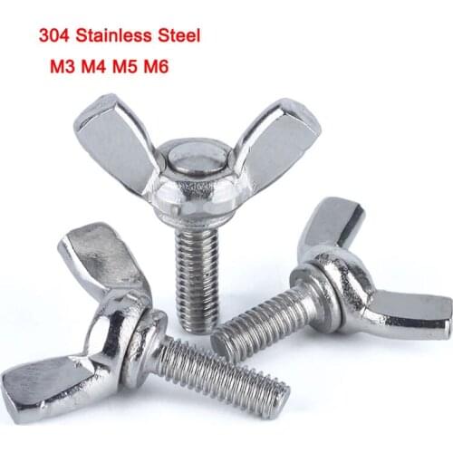 5Pcs DIN316 304 Stainless Steel Wing Screws Butterfly Screw Butterfly Bolt M3 M4 M5 M6 Length 6-55mm