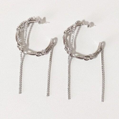 Earrings personality hanging thread flowing earrings long tassel earrings