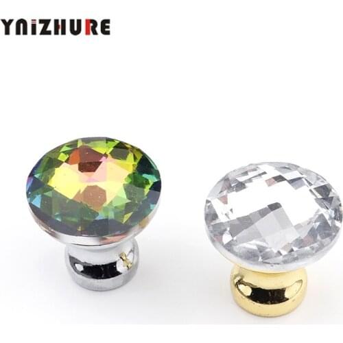 Makeup Box Grid Drill 25mm Crystal Diamond Glass Silver Drawer Cabinet Knobs Wardrobe Cupboard Furniture Handle