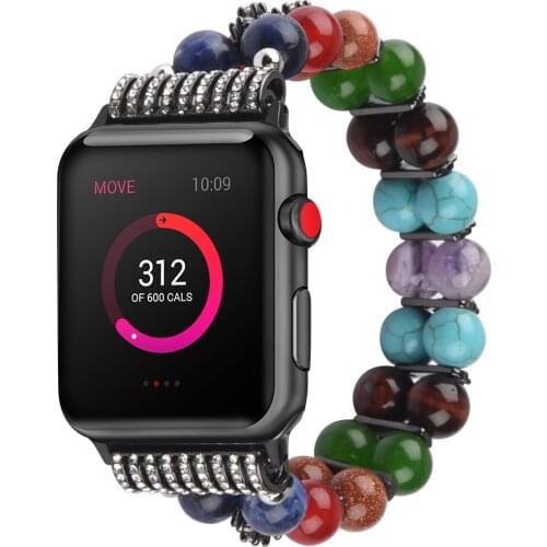 Pearl Elasticstrap Compatible with Apple watch 44mm 42mm 40mm 38mm Woman Replacement bracelet strap for iwatch 6 5 4 3 2 SE band