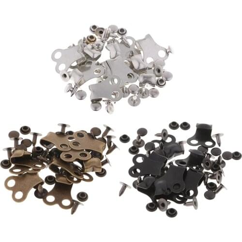 10 Sets Boot Lace Hooks Lace Fittings with Rivets for Outdoor Hiking Camping