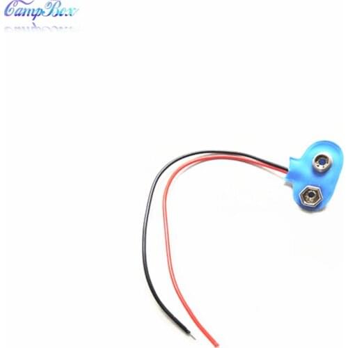 10Pcs Blue T-Type 9V PPP3 Battery Wire Junction Snap Clip Case Socket With Wires