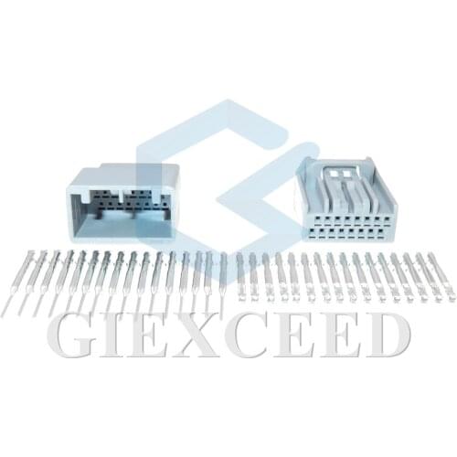 2 Sets 16 Pin Automotive Female Male Socket Wire Connector Grey Auto Cable Plug For Honda