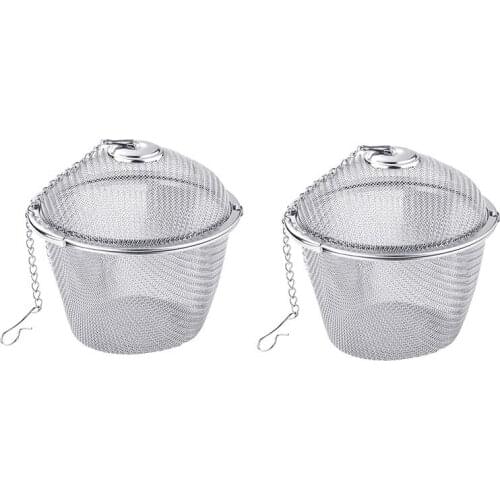 2PCS Stainless Steel Tea Strainer Infuser Filter Mesh Tea Ball Seasoning Herb Spices Ball Strainer Kitchen Accessories