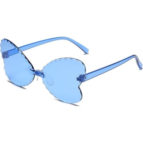2020 Fashion Shades UV400 Vintage Plastic Glasses Kids Lovely Butterfly Rimless Sunglasses Girls Children oculos masculino