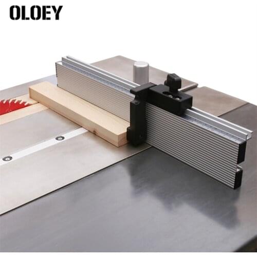 450mm Profile Fence Miter Gauge Fence Sliding Bracket T Track Slot Flip Stop DIY Woodworking Tools Table Saw Router Benches Set