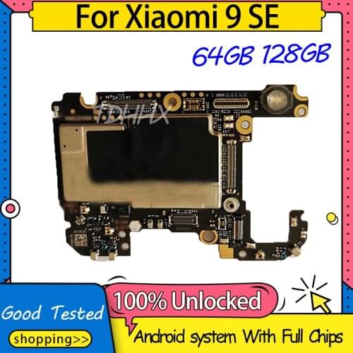 64GB 128GB Original Unlocked Mainboard For Xiaomi 9 SE Mi 9 SE 9SE Motherboard Circuits Logic Main Board Full Chips Flex Cable