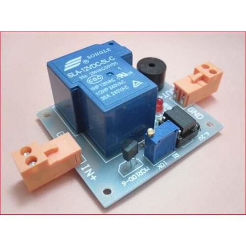 Free Shipping! 12V battery against excessive discharge controller sound and light alarm /anti-over-discharge protection board