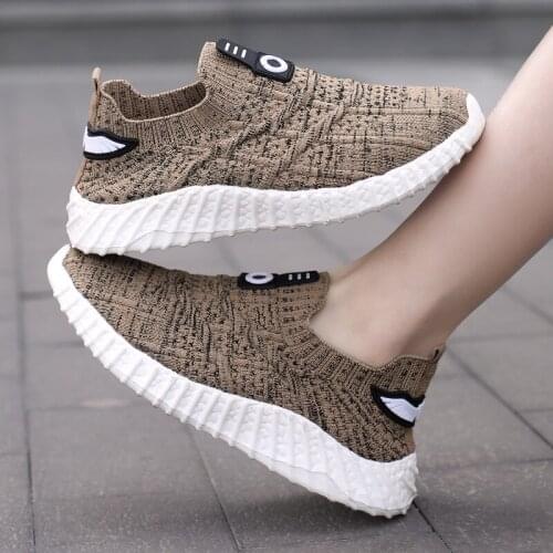 Childrens shoes new style flying woven pedal casual childrens shoes cushion sports shoes fashion running shoes childrens runn