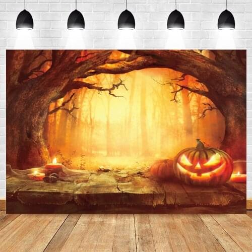 Yeele Halloween Background Pumpkin Lantern Candle Forest Board Backdrop Baby Photographic Photography Photo Studio Photophone