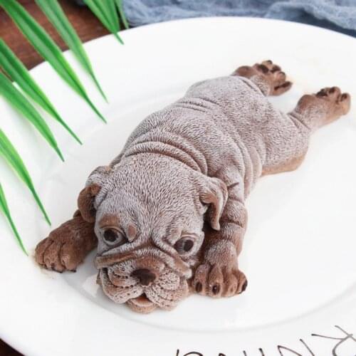 Pug Dog Mousse Cake Silicone Mold Fondant Chocolate Candy Molds Cookies Pastry Biscuits Mould Cake Decoration Baking Tools M2134