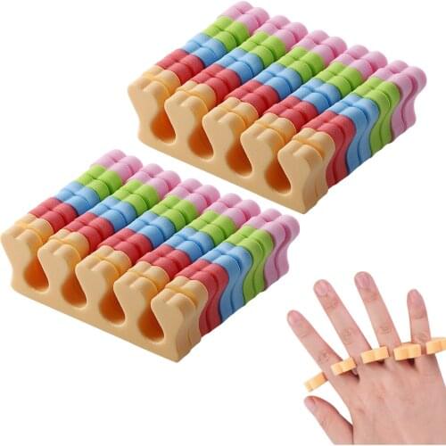 Hot Sale 20PCS(10Pairs) Toe Separators Sponge Nail Art Polishing Spacer Portable Toe Divider Manicure Tool