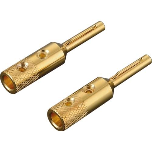 Hi-End Viborg VB401G Pure Copper gold plated Banana plug audio cable speaker connectors plug jack 4 pcs