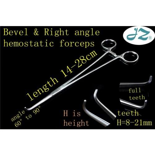 JZ medical surgical instrument bevel Right 60-90 angle Separating ligature Small incision hemostatic forcep Blood vessel Plier
