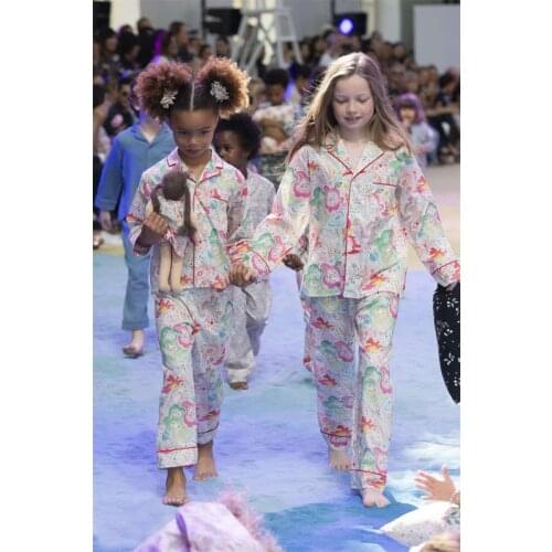 Boys Girls Retro Printed Cotton Suit Pyjamas Air Conditioning Suit family christmas pajamas mommy and daughter matching clothes