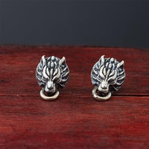 Game FFVII Final Fantasy VII Cloud Wolf Earstuds Earrings Cosplay 925 Sterling Silver Ear Studs Jewelry Costume Accessories Gift
