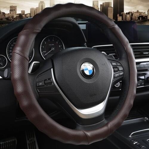 Microfiber Leather Steering wheel cover Massage Waving Interior Steering-Wheels Case Accessories For Audi A3 A4L A6L 3 series