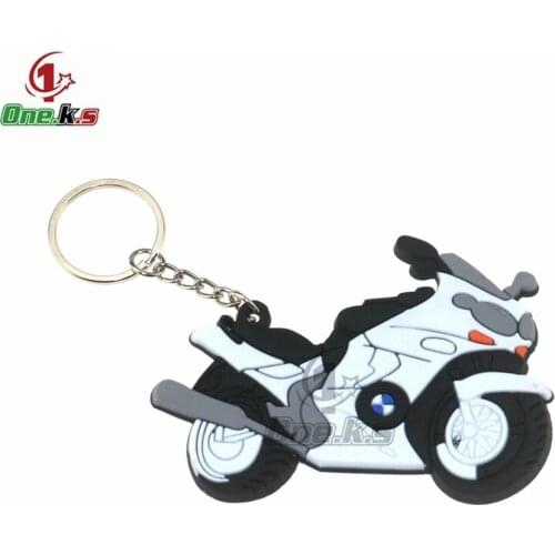 【Buy three get one free】Rubber Motorcycle Key Ring Key Chain cool keychain 3D Soft For BMW Locomotive model