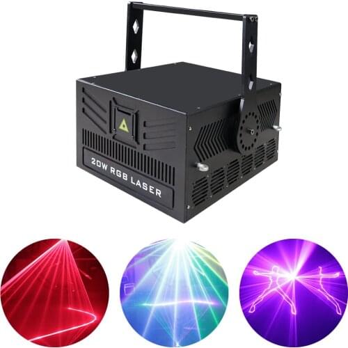 20W ILDA 30Kpps RGB Laser Light DMX512 Control DJ Disco Stage Laser Scanner Music Effect indoor Laser Projector Bar Light Party