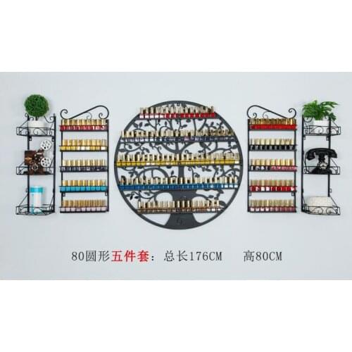 Hairdressing manicure shelf wall hangs nail polish glue to show wear tie yi shows ark round makeup to put content on the wall to