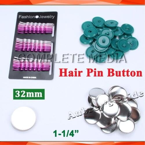 1-1/4" 32mm 100 Sets Hair Pin Button Supply Materials for Pro Badge Button Maker Making Machine