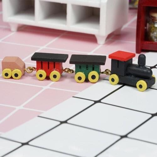 1:12 Mini Train Simulation Doll House Accessories Small Trains For Kids Birthday Model Children Toys Gift X8A2