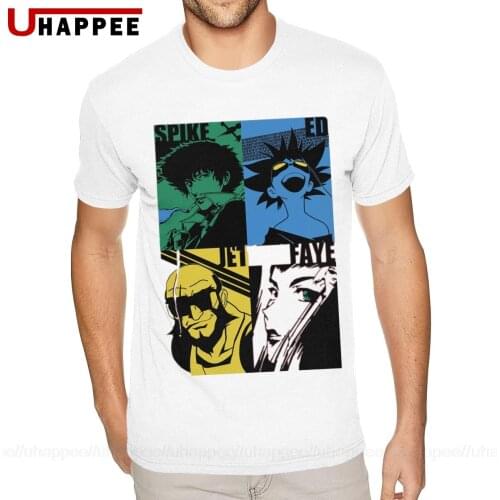 Oversize Cowboy Bebop Tees Shirts Men Simple Design Short Sleeve Crewneck Men T Shirts Wholesale Vintage Looking Clothing