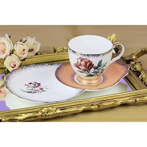 White & Beige Bone Salmon 2-Piece Tea Cup Set 260Ml