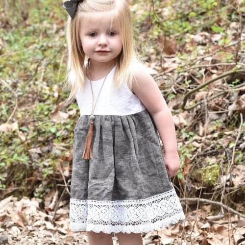 2021 New 1-4 Years Old Girls Dress Cotton Knee Skirt Summer Beach Outdoor Short Sleeve Dresses Kid Newborn Toddler Girls Outfit