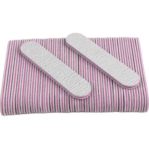 200Pcs/lot Grey Mini Nail Art File 100/180 Straight Buffer Block Files For Manicure Grinding Polishing Sanding Trimmer Tools