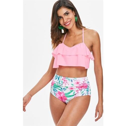 Swimming Suit for Women Two Piece Swimsuit Biquini Tankini Plus Size Swimwear Swimwear Women Sunscreen Plaid swim suit bikini
