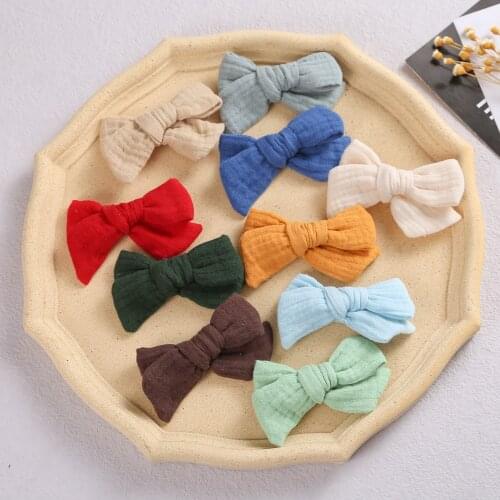 40pc/lot Solid Cotton Hair Bow Baby Headband,3.6inch Bowknot Nylon Girls Headbands hairpins,Kid Soft Nylon Turban Child Headwear