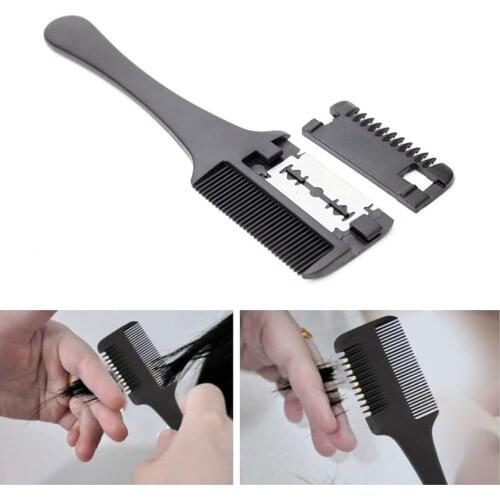 Sale Trimmer Black Handle 1PC New Hair Razor Cutting Thinning Comb With Blades DIY Hair Care Hair Brush Professional