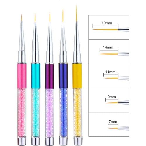 Painting Pen Grid Stripes Drawing Rhinestones Handle Nail Diy Nail Art Line Brush Dotting Painting Uv Gel Nail Art Tools