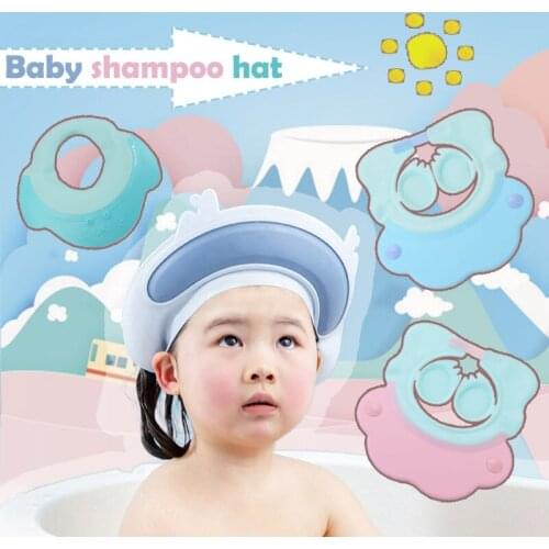Baby Shampoo Cap Cute Adjustable Shower Caps Child Kids Shampoo Hat Waterproof Ear Eye Protection Bath Bathing Baby Care