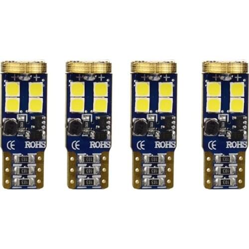 T10 168 Led Car Bulb 4Pcs 194 W5W 12-Smd 3030 Chipset Led Bulbs Canbus For Car Interior e Map Door Courtesy License Plate Lig