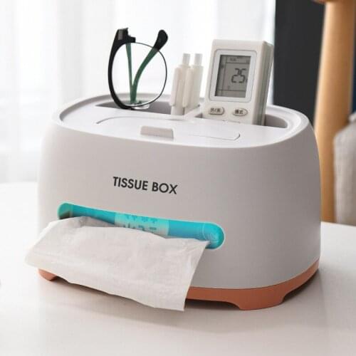 Tissue Box Plastic Napkin Holder Multifunction Desktop Sundries Storage Case Office Living Room Paper Remote Control Organizer
