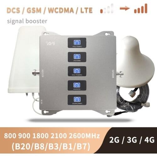 2G 3G 4G Cellular Signal Amplifier LTE WCDMA GSM 800 900 1800 2100 2600mhz Mobile Signal Booster Repeater Cell Phone Booster