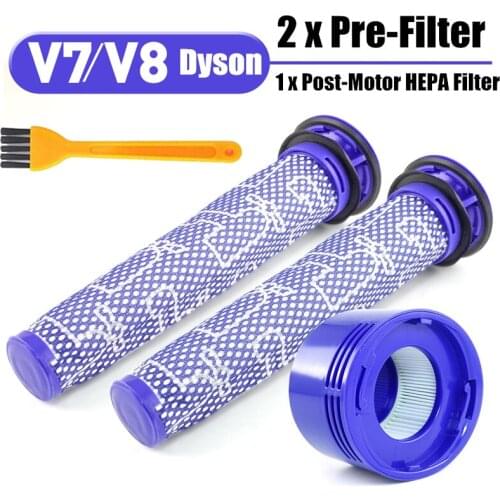 Replacement for Dyson V8 Pre Filter + HEPA Post Filter, Compatible Dyson V7 V8 Animal Absolute Cordless Vacuum for