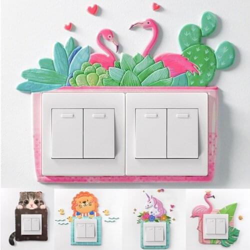 1 cute cartoon animal switch sticker High quality luminous glow wall sticker Suitable for 8.6 * 8.6cm switch Home decoration