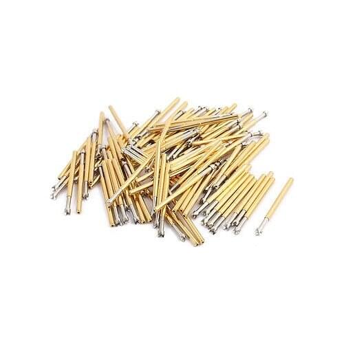 100pcs P125-Q 2.0mm Dia 33.3mm Length Metal Spring Pressure Test Probe Needle
