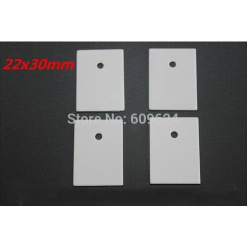 100pcs/lot) 22x30x1mm Alumina ceramic pads thermally conductive insulation sheet TO-264 IC,mos heat sink