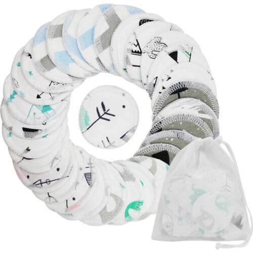 12Pcs Makeup Remover Pads Reusable Cotton Facial Remover Double Layers Cartoons Skin Cleaning Pads Washable with Laundry Bag